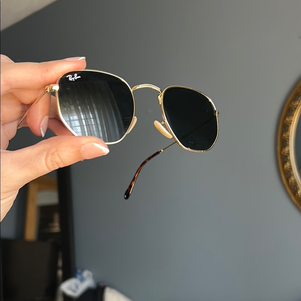 Ray-Ban Gold Sunglasses with Black Lenses